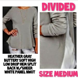 Divided Split Back Top Size Medium